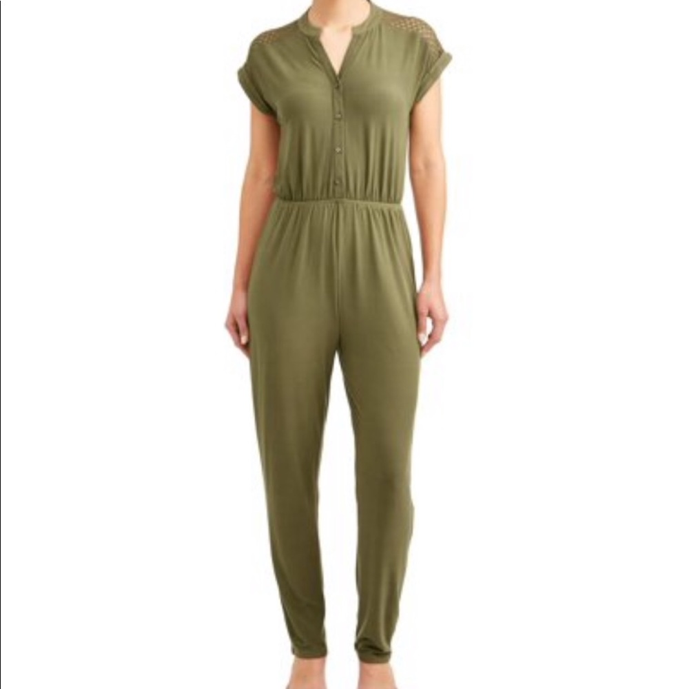 green jumpsuit